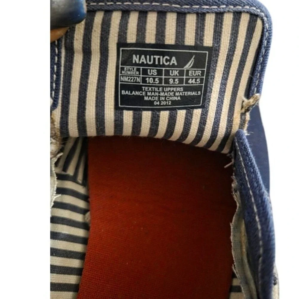 Men's Nautica Blue Canvas Boat Shoes Standard 10.5 with White‎ Accents